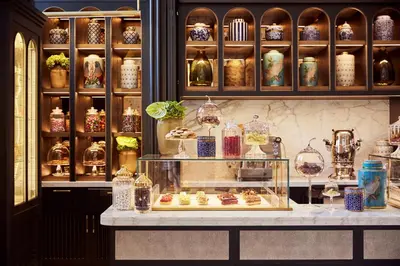 a display case in a store filled with lots of items at Four Seasons Hotel Istanbul at Sultanahmet in Istanbul