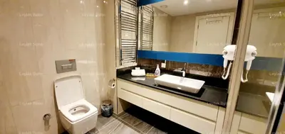 a bathroom with a toilet and a sink at Taksim leylak suite in Istanbul