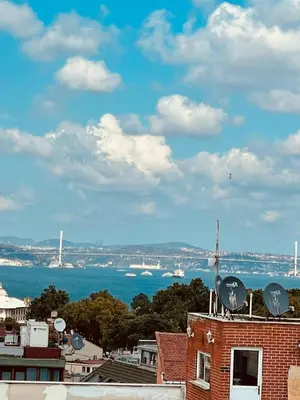 a view of the city and the ocean from a building at Sirkeci Park Hotel in Istanbul