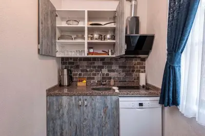 a kitchen with a sink and a counter top at Element Garden in Istanbul