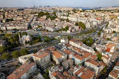 an aerial view of a city with buildings at Valens Hotel Downtown in Istanbul