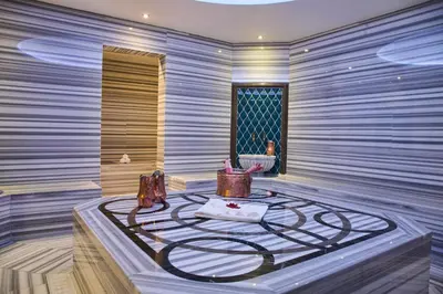 a room with a large circle in the middle at Rotta Hotel Istanbul in Istanbul