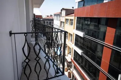 a view of a balcony of a building at Eliza Hotel in Istanbul