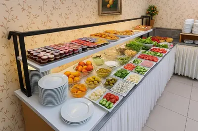 a buffet line with many different types of food at Grand Hotel Avcılar in Istanbul