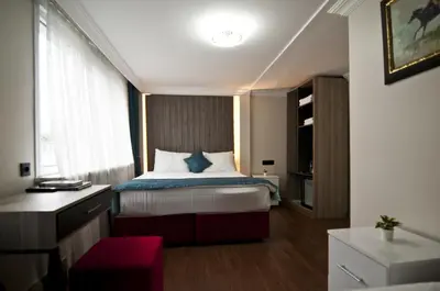 a hotel room with a bed and a window at Genius Hotel Istanbul in Istanbul