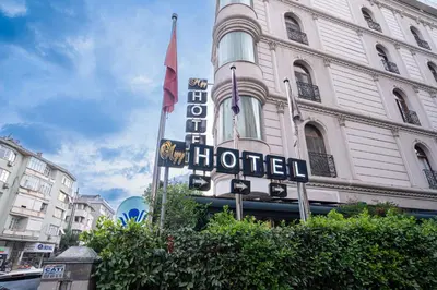 a hotel sign in front of a building at Myy Boutique Hotel in Istanbul