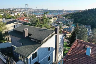 an aerial view of a city with a house at DM Suites Bosphorus in Istanbul