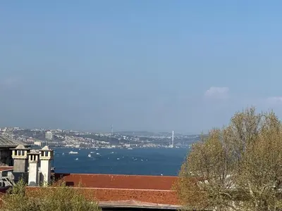 a view of a large body of water with boats at New Florenta Hotel in Istanbul