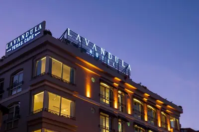 a building with a sign on top of it at Levent Lavandula Hotel in Istanbul