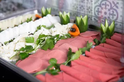 a tray of food with a rubber duck on top at Mytra Hotel in Istanbul