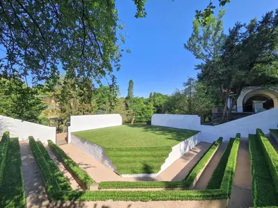 a view of a garden with grass at Polonezköy Country Club & Accommodation in the Wildlife Park! in Beykoz