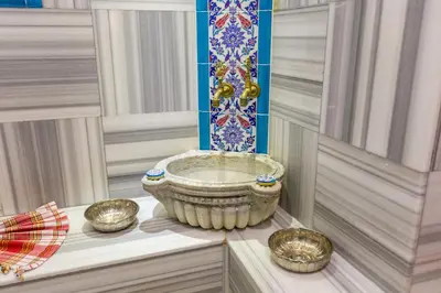 a bathroom with a large bowl and two bowls at Best Point Suites Old City,Istanbul in Istanbul