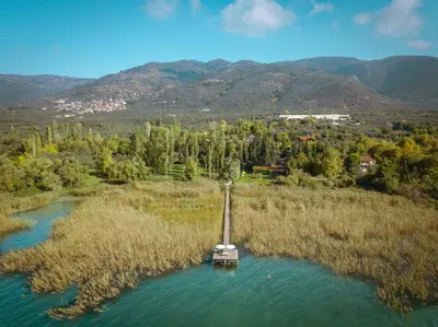 a boat in the middle of a river at The Lake House in Boyalıca