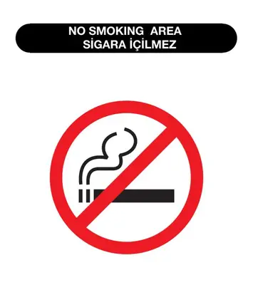 a no smoking sign isolated on a white background at Levent Apartments in Istanbul