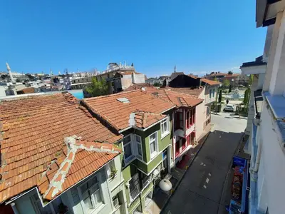an overhead view of a city street with buildings at Ararat Apart in Istanbul