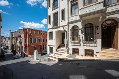 a group of buildings on a city street at Taksim suıte in Istanbul