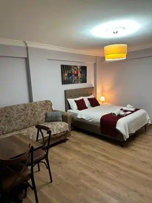 a hotel room with a bed and a couch at Taksim Rain Suite in Istanbul