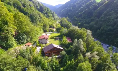 an aerial view of a house in a valley at Naturkoy Sapanca in Sakarya