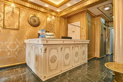 a large room with a counter in a building at Sultan Suleyman Palace Hotel & Spa in Istanbul