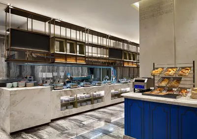 a kitchen with aasteryasteryasteryasteryasteryasteryasteryasteryasteryasteryasteryastery at Wanda Vista Istanbul in Istanbul