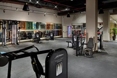 a gym with a lot of equipment in a room at Wanda Vista Istanbul in Istanbul