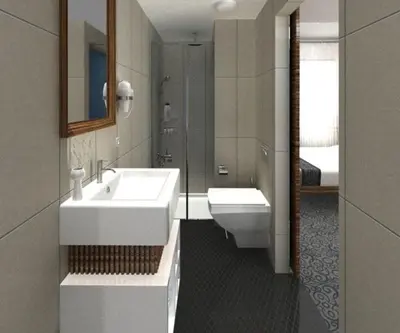 a bathroom with a sink and a toilet at Hotel Yenibosna in Istanbul