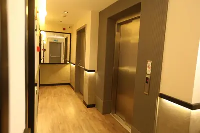 a hallway of an elevator in a building at Moja City Hotel in Istanbul