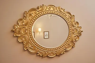 an ornate gold mirror hanging on a wall at White Palace Old City Boutique Hotel in Istanbul