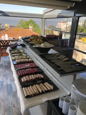 a buffet line with many different types of food at Hotel Blue Ottoman in Istanbul