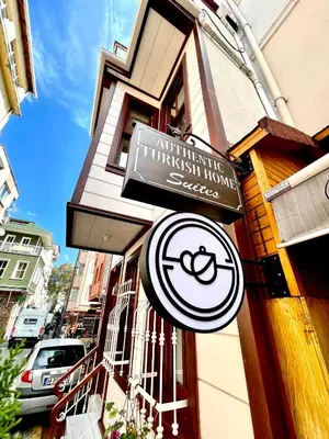 a sign on the side of a building at Authentic Turkish Home Suite in Istanbul