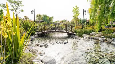 a bridge over a river with rocks at Mola İstanbul in Silivri