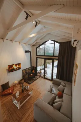 a living room with a couch and a table at Lemoon House Sapanca in Sapanca