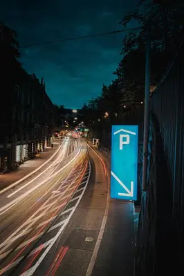 a blue parking sign on the side of a street at Princely Suites Nişantaşı in Istanbul