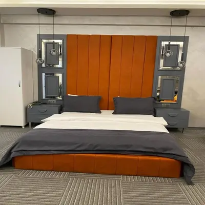 a bedroom with a large bed with two night stands at Valeron Suit Premium in Istanbul