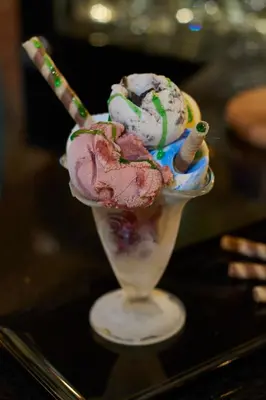a ice cream sundae with candy canes and ice cream at Sunlight Hotel in Istanbul