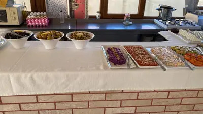 a table with many different types of food on it at Hotel Saba in Istanbul