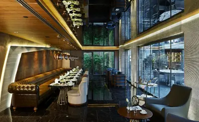 a long dining room with a long table at Hotel Saint Sophia in Istanbul