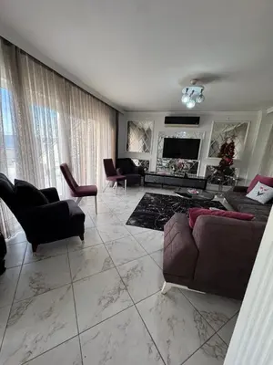 a living room with a couch and chairs and a television at WHİTE ROSE VİLLA Jakuzili ve Isıtma Havuzlu in Sapanca