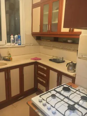 a kitchen with a stove top in a kitchen at Canan’s apartment in Istanbul