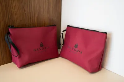 two red bags sitting next to each other at Navoris Hotel in Istanbul
