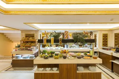 a buffet at a hotel with food on display at Antea Hotel Oldcity -Special Category in Istanbul