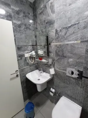 a bathroom with a sink and a toilet at Emin Konak Hotel in Istanbul