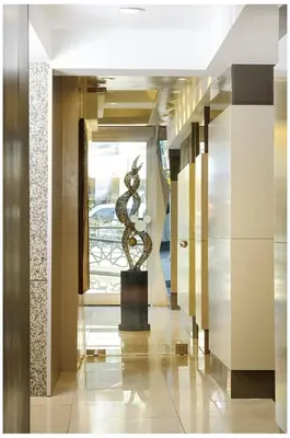 a spiral sculpture in a hallway of a building at Cartoon Hotel in Istanbul