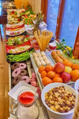 a buffet of different types of food on a table at Ardey Hotel in Istanbul