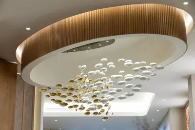 a large chandelier hanging from the ceiling of a building at The Westin Istanbul Nisantasi in Istanbul