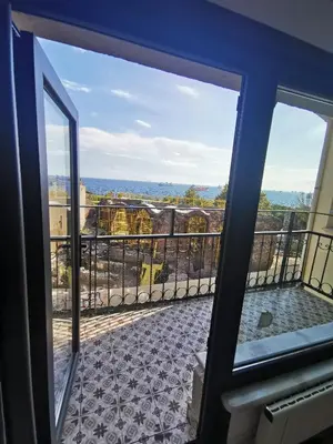 a view from a window of a balcony at Efzen hotel in Istanbul