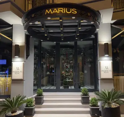 a store front of a marius building at Marius Hotel in Istanbul