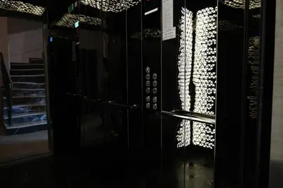 a room with a door with lights on it at Plus Hotel & Private Transportation İstanbul Airport-By Loft in Arnavutköy