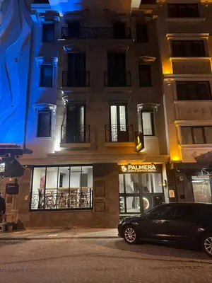 a car parked in front of a building at night at PALMERA HAGIA SOPHIA Hotel in Istanbul