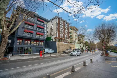 a street with cars parked on the side of the road at 216 Bosphorus in Istanbul
